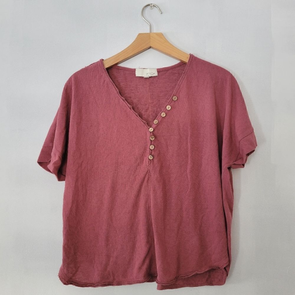 Pinch Mauve Cotton Blend Cropped Tee Medium